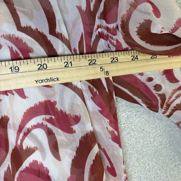 Soft Surroundings Boho White Pink Jakarta Kimono Decorative Trim Sheer Size S/M - Picture 6 of 9